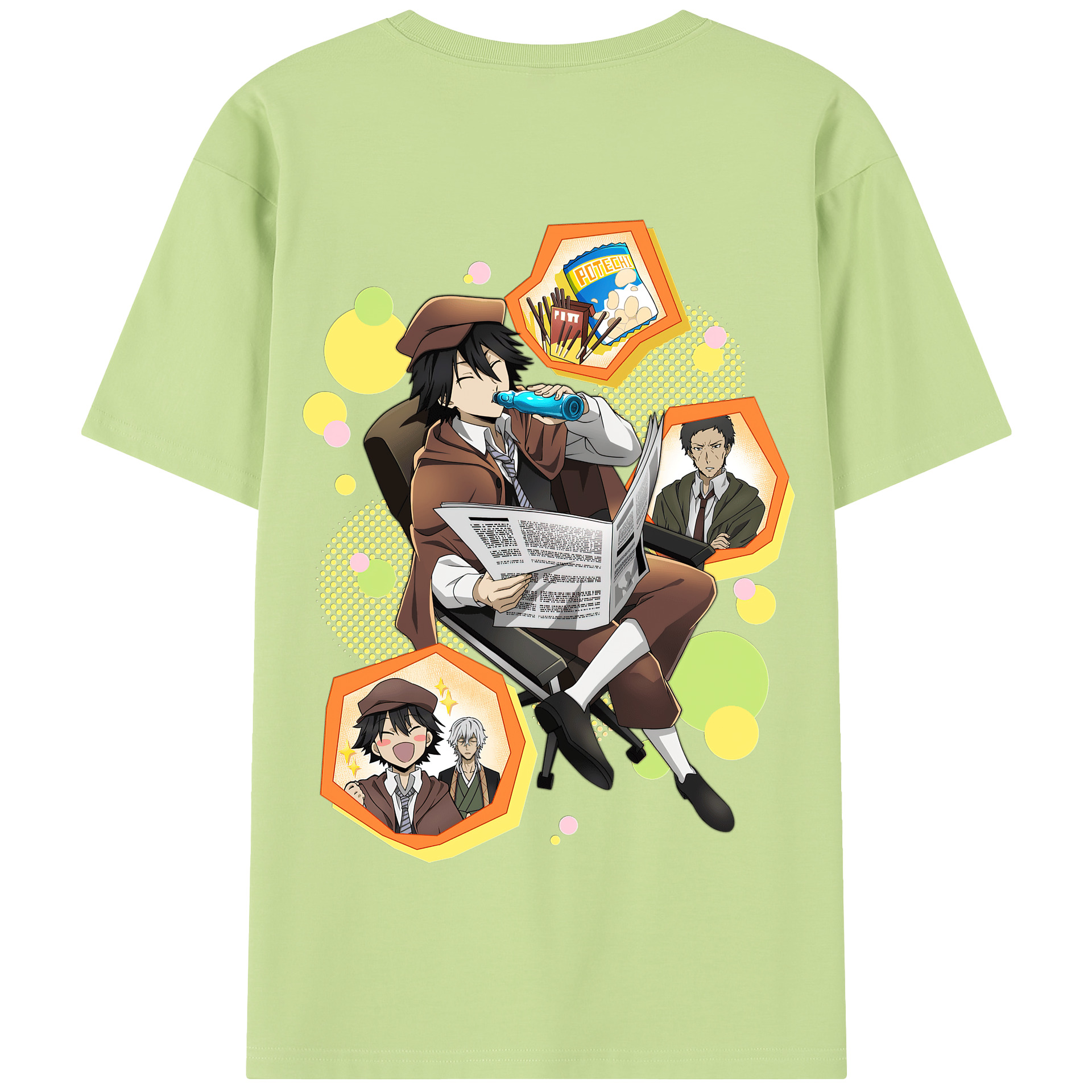 （画像用） 文豪ストレイドッグス Bungo Stray Dogs 綿100％半袖Tシャツ（背面プリント）